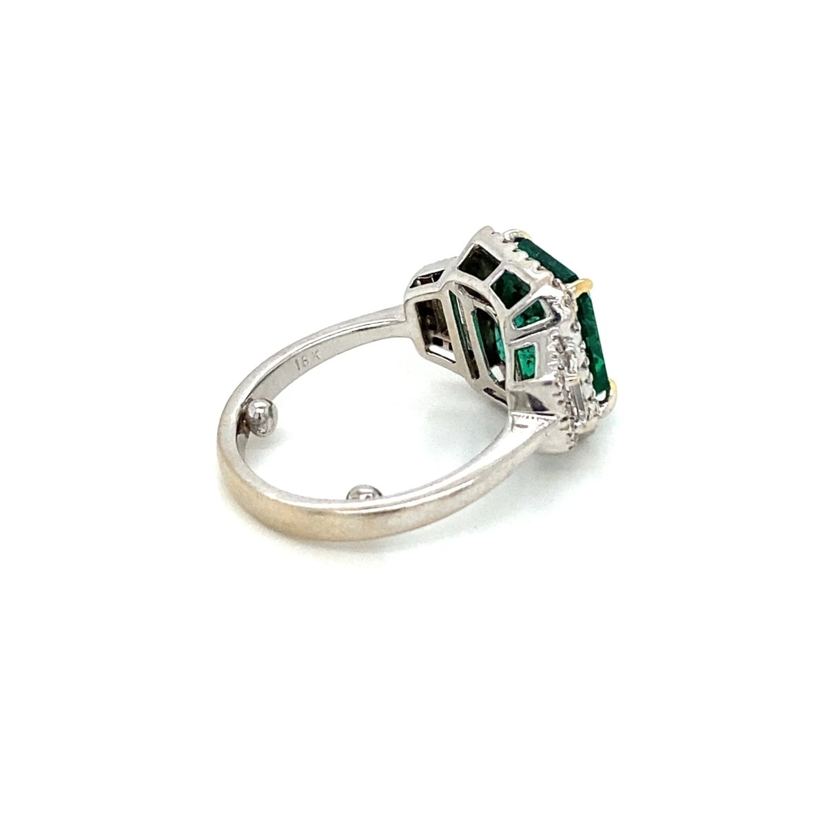 Estate Certified 3,33 Carat Natural Emerald Diamonds Gold Ring - Castafiore