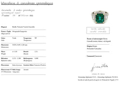Estate Certified 3,33 Carat Natural Emerald Diamonds Gold Ring - Castafiore