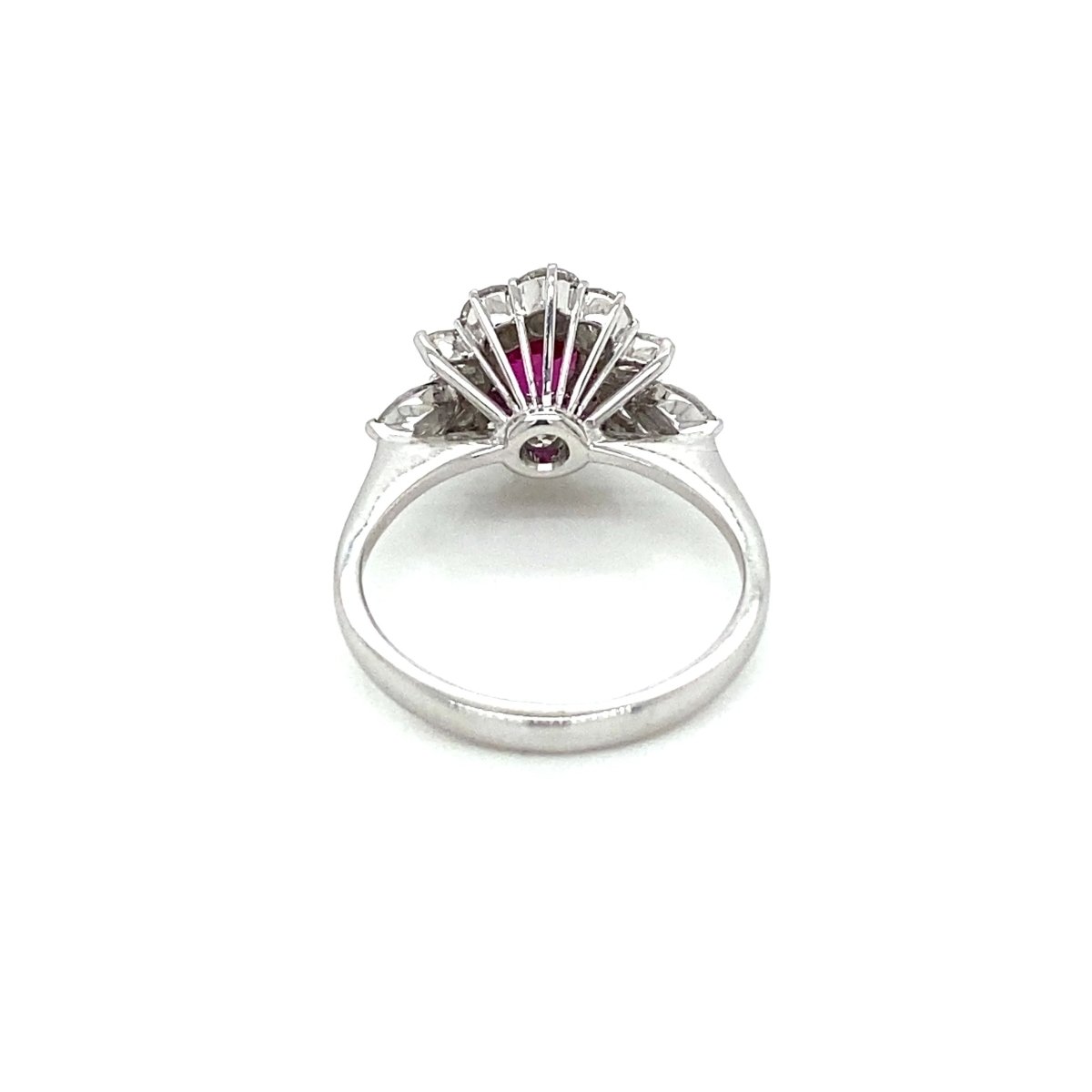 Estate Certified Unheated Ruby Diamond Ring - Castafiore