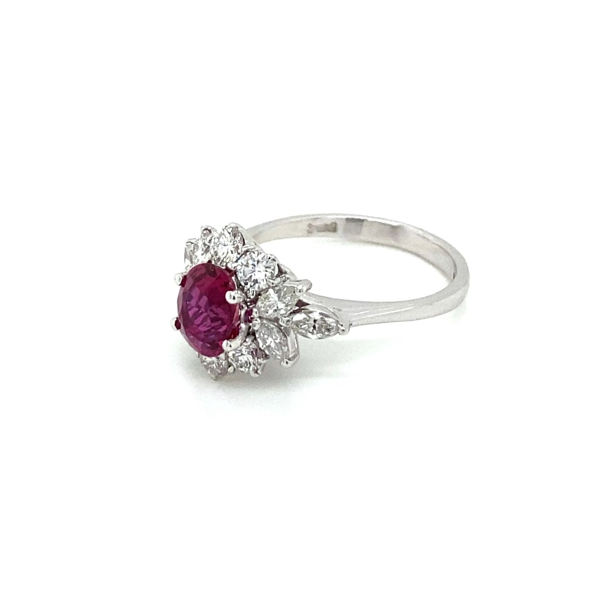 Estate Certified Unheated Ruby Diamond Ring - Castafiore