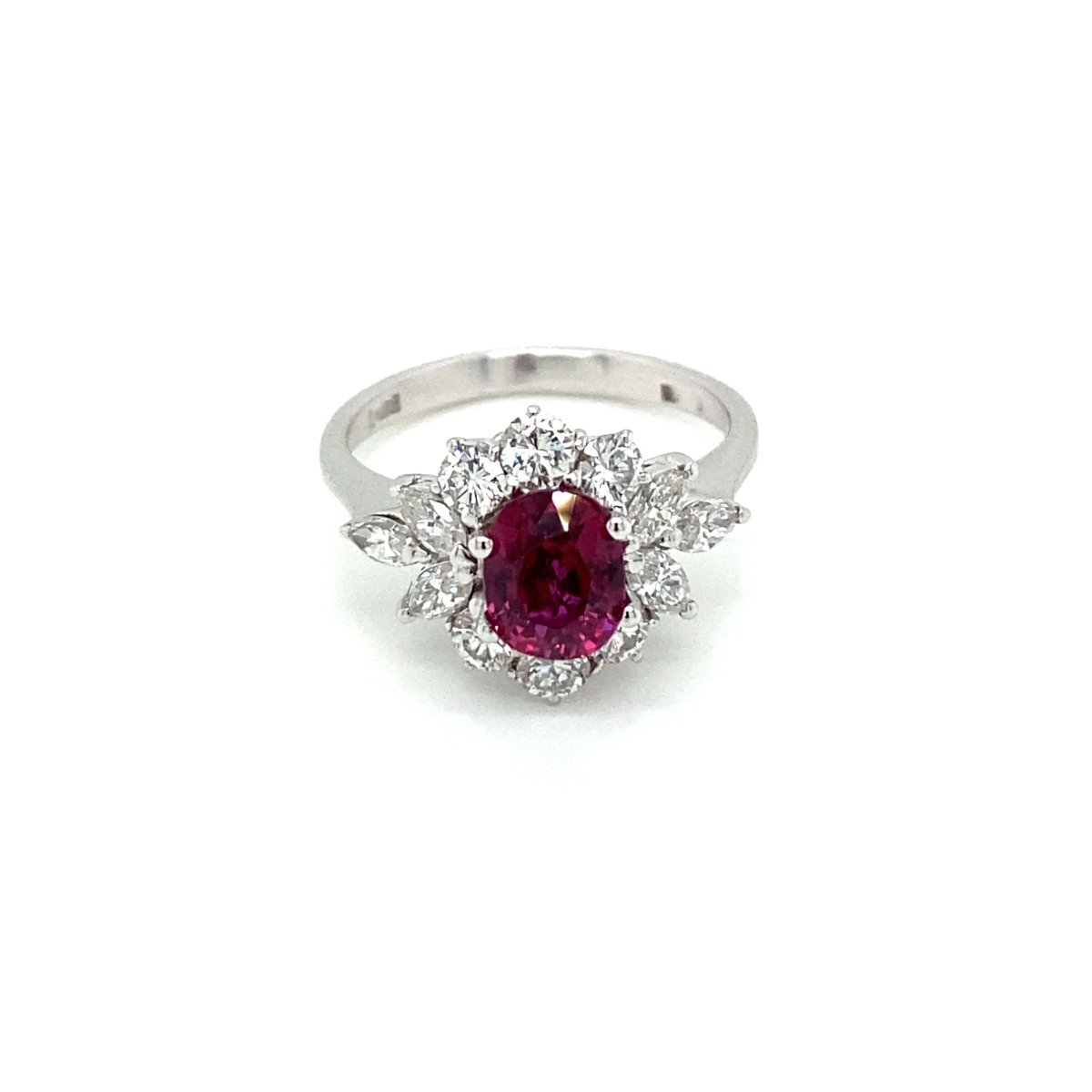 Estate Certified Unheated Ruby Diamond Ring - Castafiore