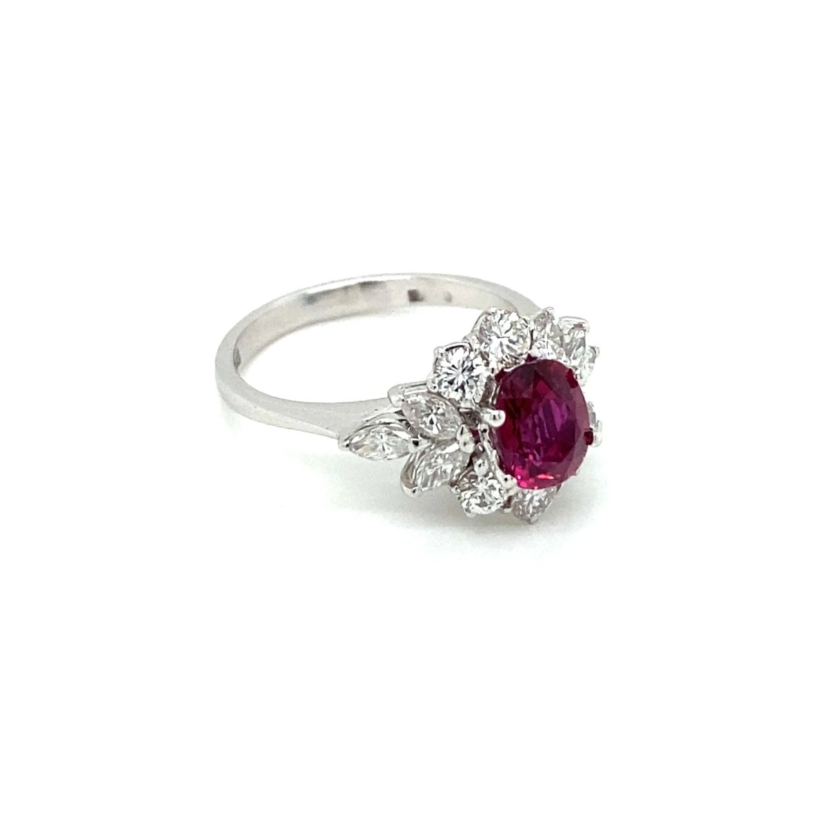 Estate Certified Unheated Ruby Diamond Ring - Castafiore