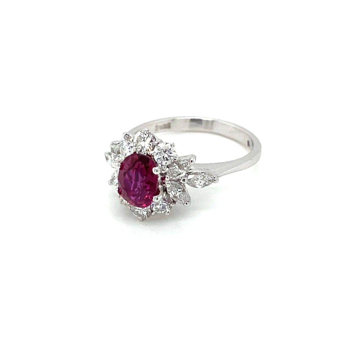 Estate Certified Unheated Ruby Diamond Ring - Castafiore