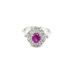 Estate Italian Ruby Diamond Engagement Ring - Castafiore