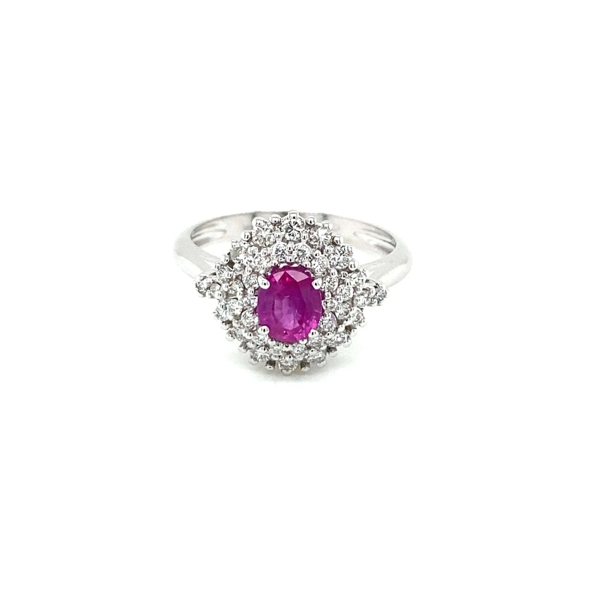 Estate Italian Ruby Diamond Engagement Ring - Castafiore