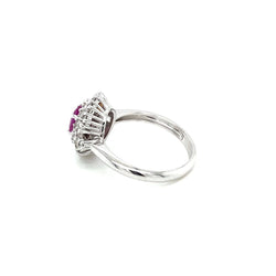 Estate Italian Ruby Diamond Engagement Ring - Castafiore