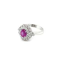 Estate Italian Ruby Diamond Engagement Ring - Castafiore