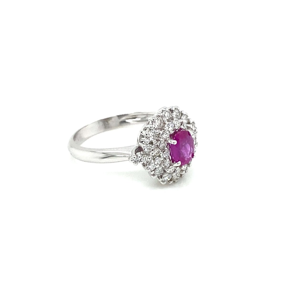 Estate Italian Ruby Diamond Engagement Ring - Castafiore