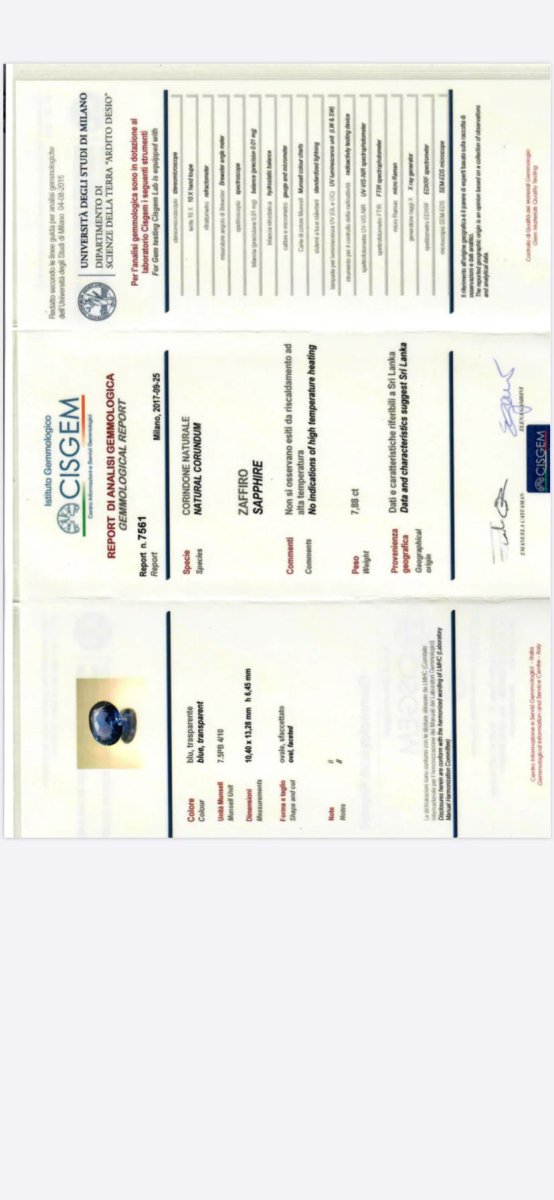 Estate SSEF Certified 7.88 Carat Unheated Sapphire 5 Ct Certified Diamonds Ring - Castafiore