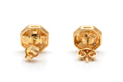 Boucles d'oreilles Puces en or jaune, perles et diamants