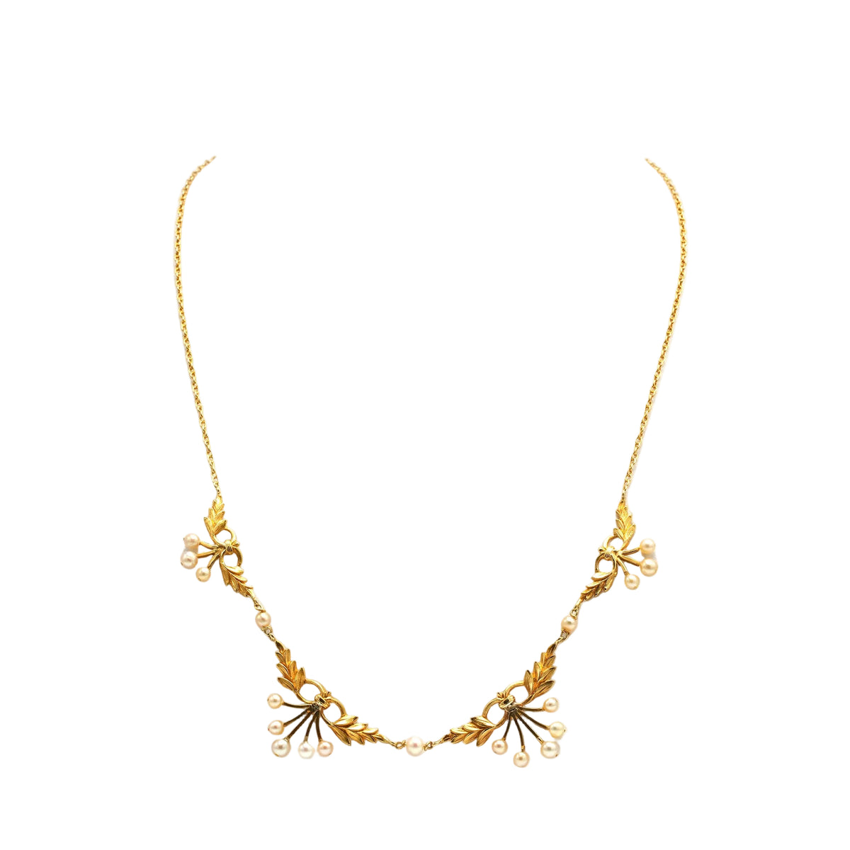 Collier Draperie en or jaune et perles