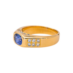 Bague Bandeau Or jaune Saphir