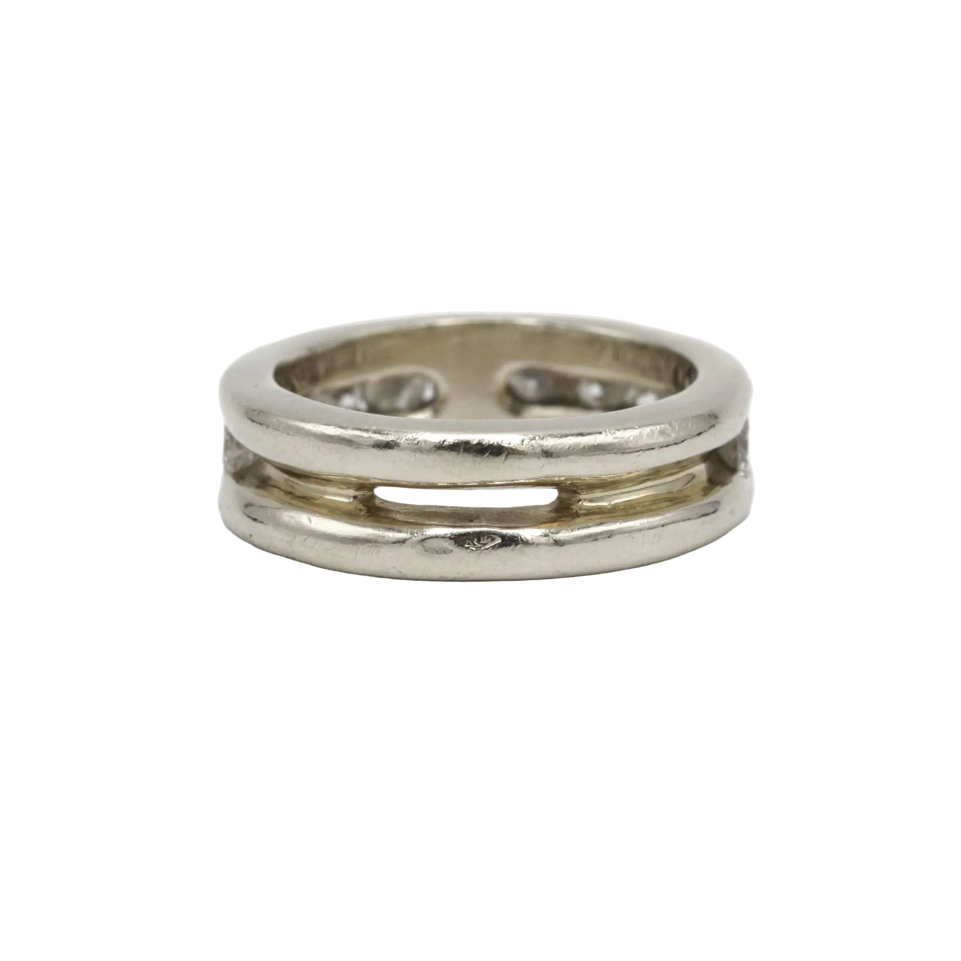 Bague Bandeau en or blanc et diamants