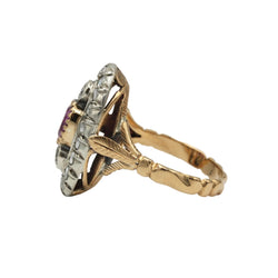 Bague en or jaune, saphir et diamants