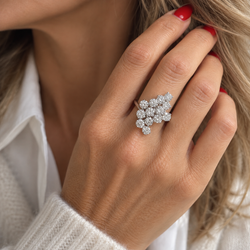 Bague Cocktail en platine et diamants