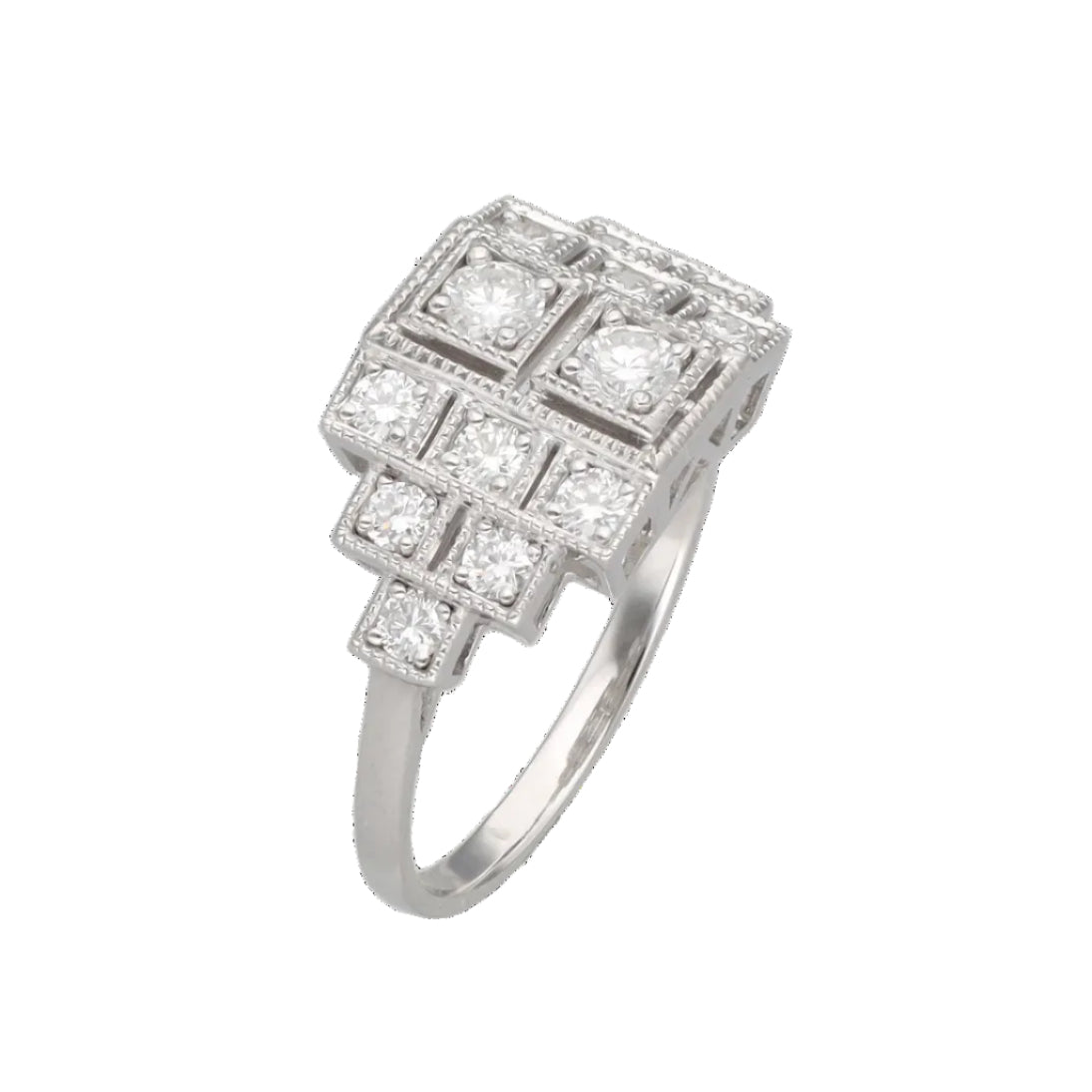 Bague en or blanc et diamants