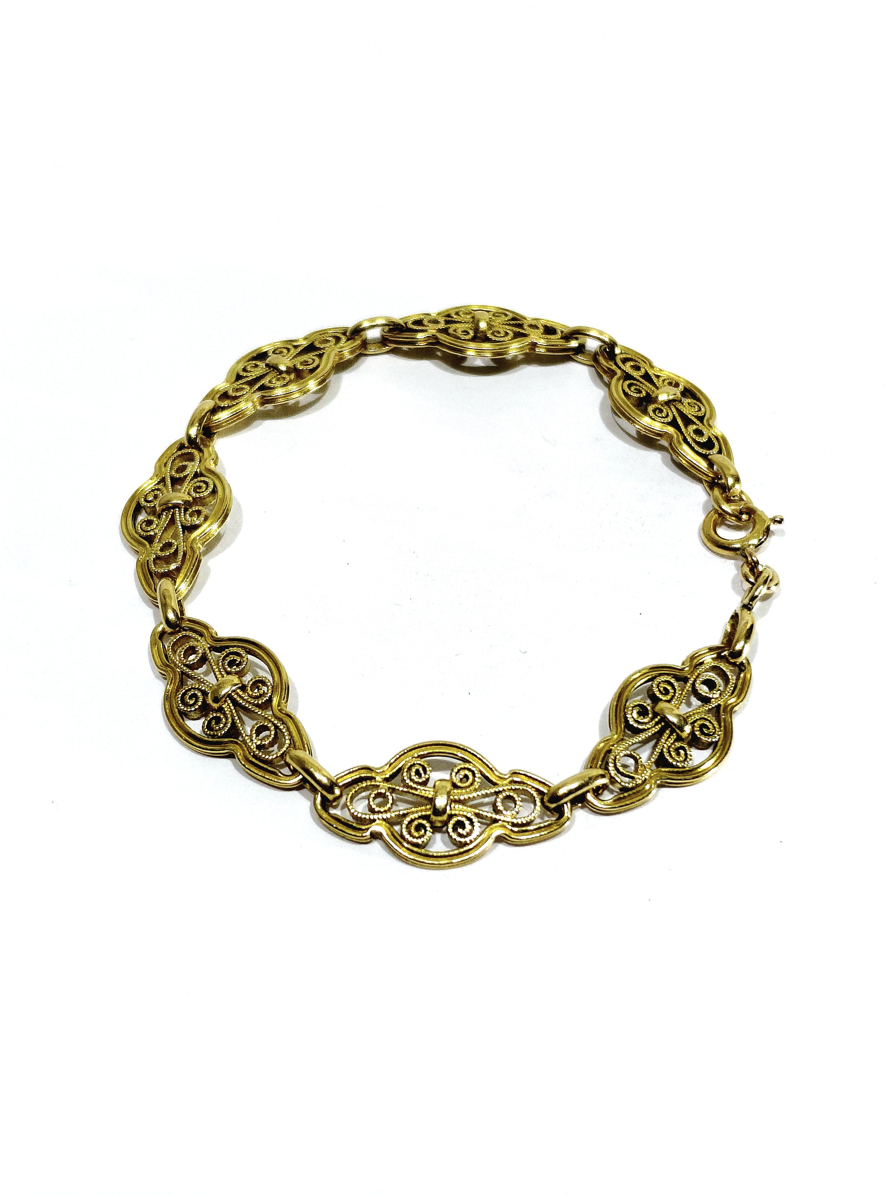 Bracelet en or jaune Art Nouveau / Art Déco