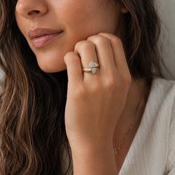 Bague Toi & Moi en or jaune et diamants