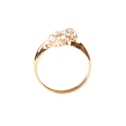 Bague Toi & Moi en or rose, platine et diamants