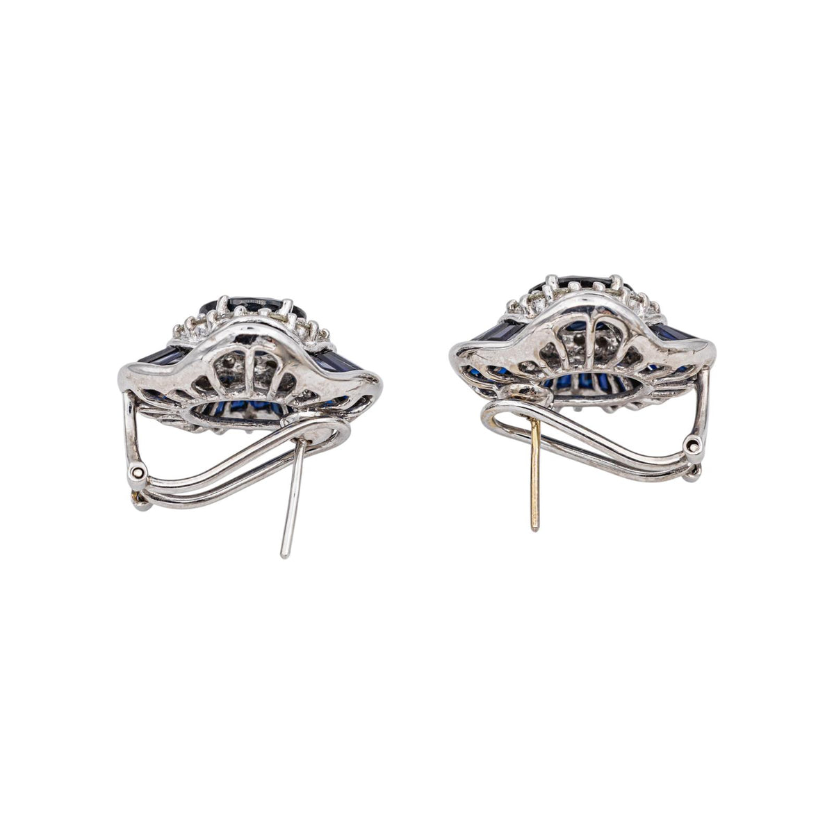 Boucles d'oreilles Or blanc saphir