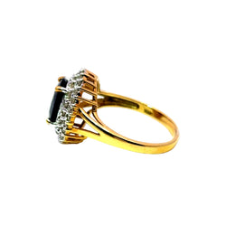 Bague Cocktail en or jaune, saphir et diamants