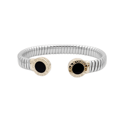 Bracelet Bulgari, "Bulgari-Bulgari", acier, or jaune et onyx. 35154