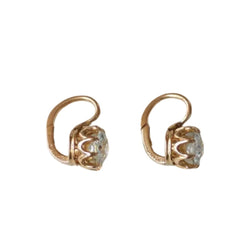 Boucles d'oreilles Dormeuses en or rose et diamants