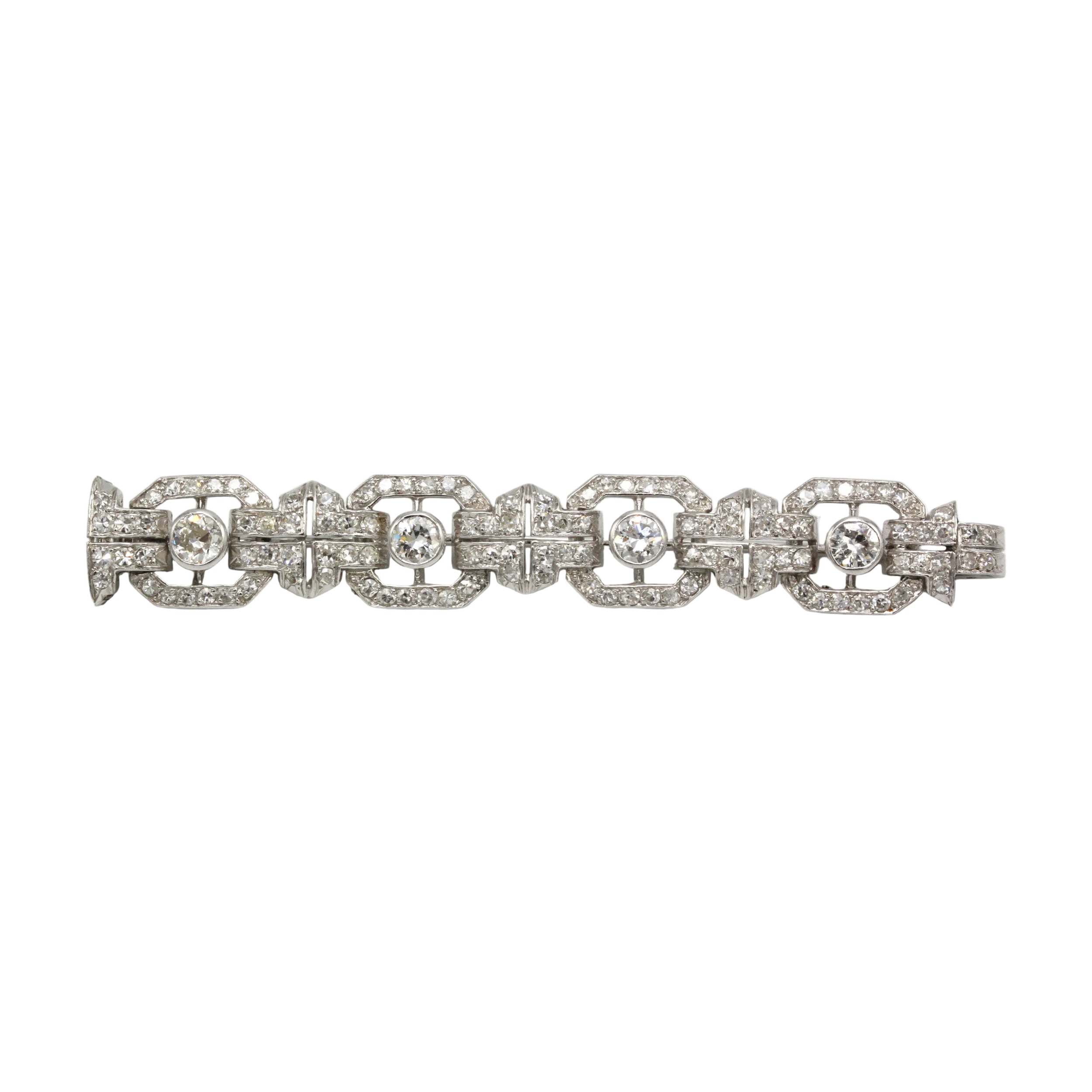 Broche Barette en or blanc, platine et diamants