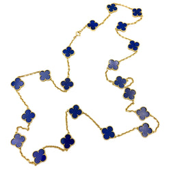 Collier Sautoir VAN CLEEF & ARPELS "Vintage Alhambra" en or jaune et lapis-lazuli