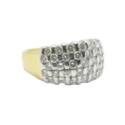 Bague Bandeau en or blanc, or jaune et diamants