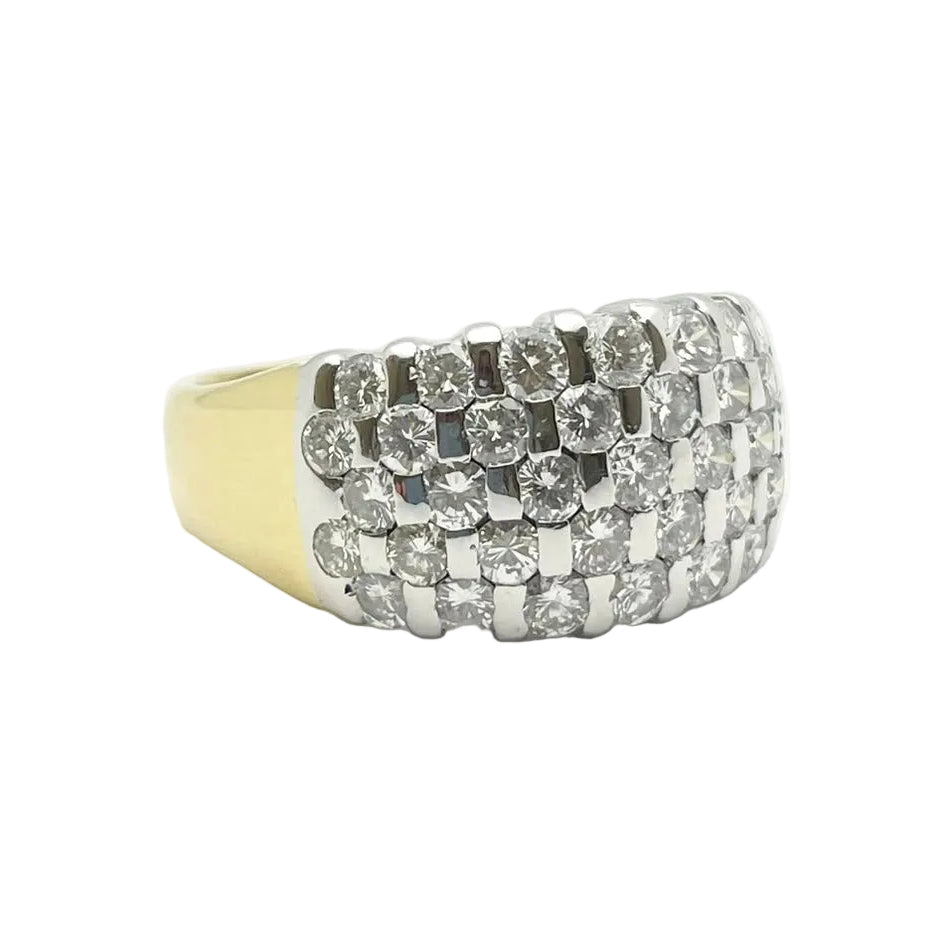 Bague Bandeau en or blanc, or jaune et diamants