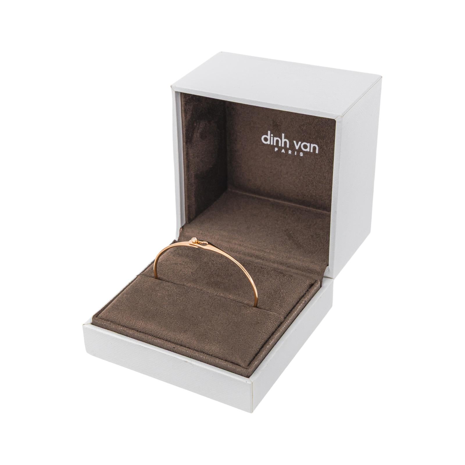 Bracelet Jonc DINH VAN "Serrure" en or rose et diamant