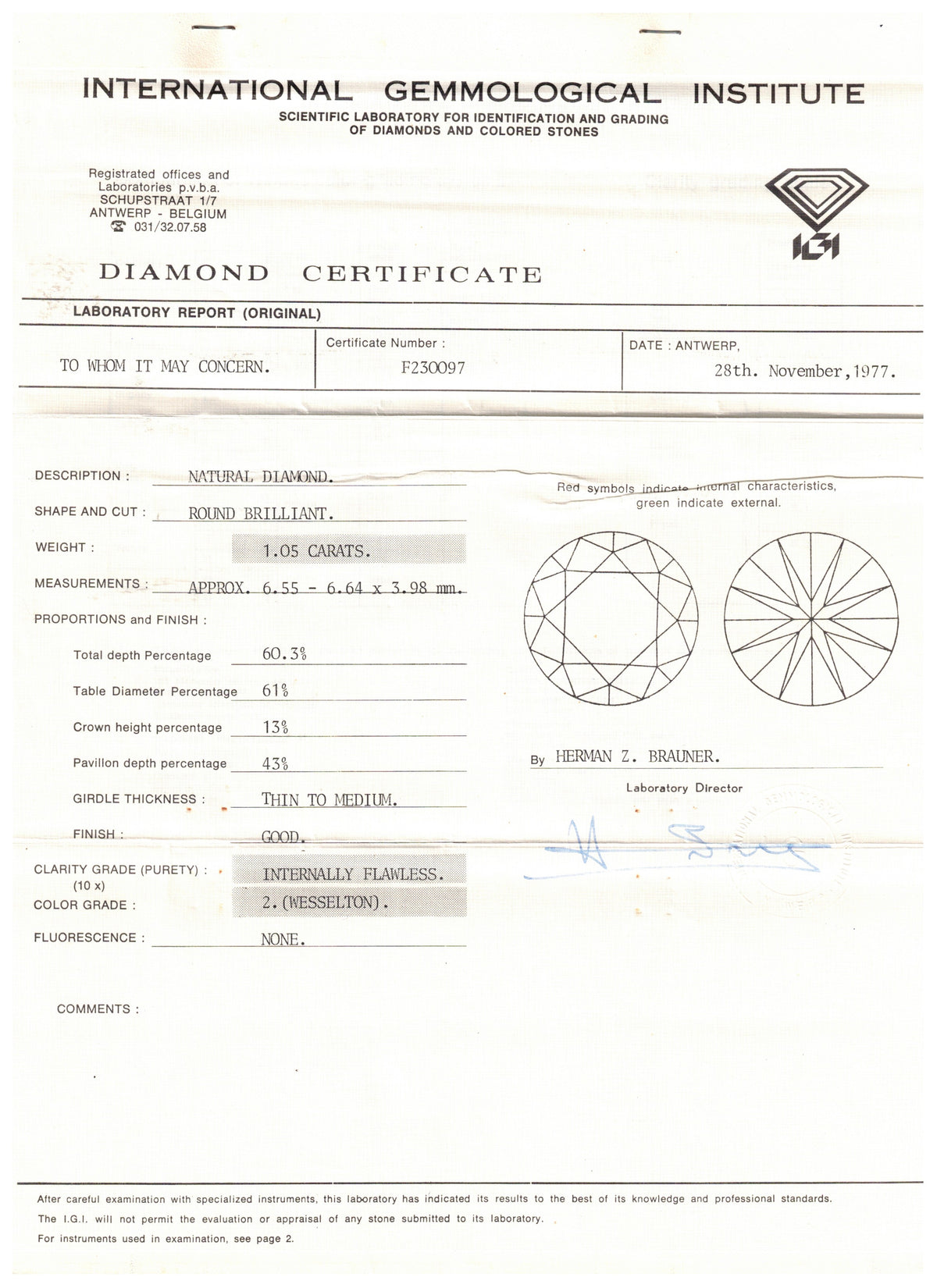 Diamant solitaire 1,01 carats certifié
