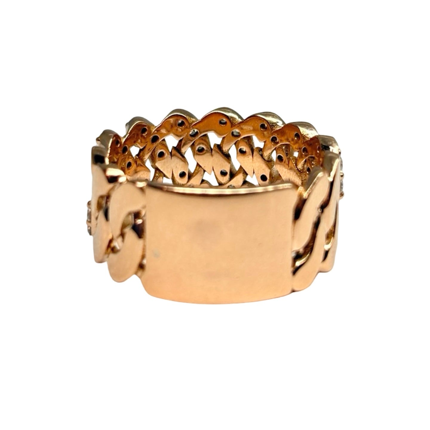 Bague Bandeau en or rose et diamants