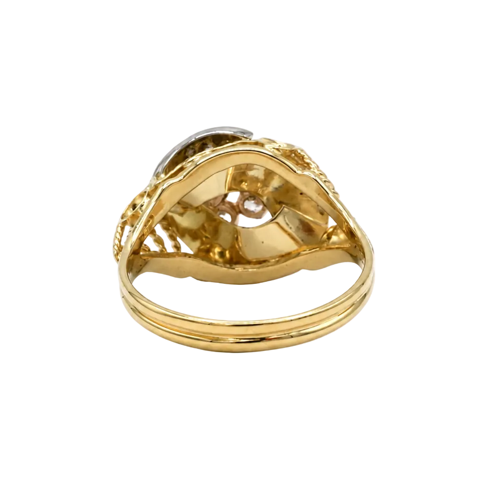 Bague Cocktail en or blanc, or jaune et diamants