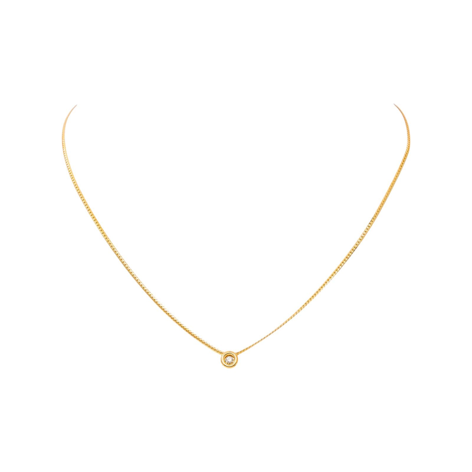 Collier Solitaire Or jaune Diamant