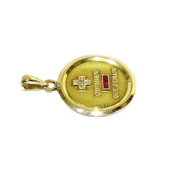 Médaille AUGIS en or jaune, rubis et diamant