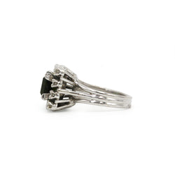 Bague en o blanc, diamants et  tourmaline