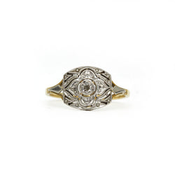 Bague Art Déco en or, platine et diamant