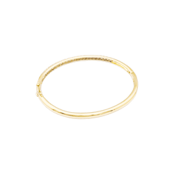 Bracelet jonc en or jaune et diamants.