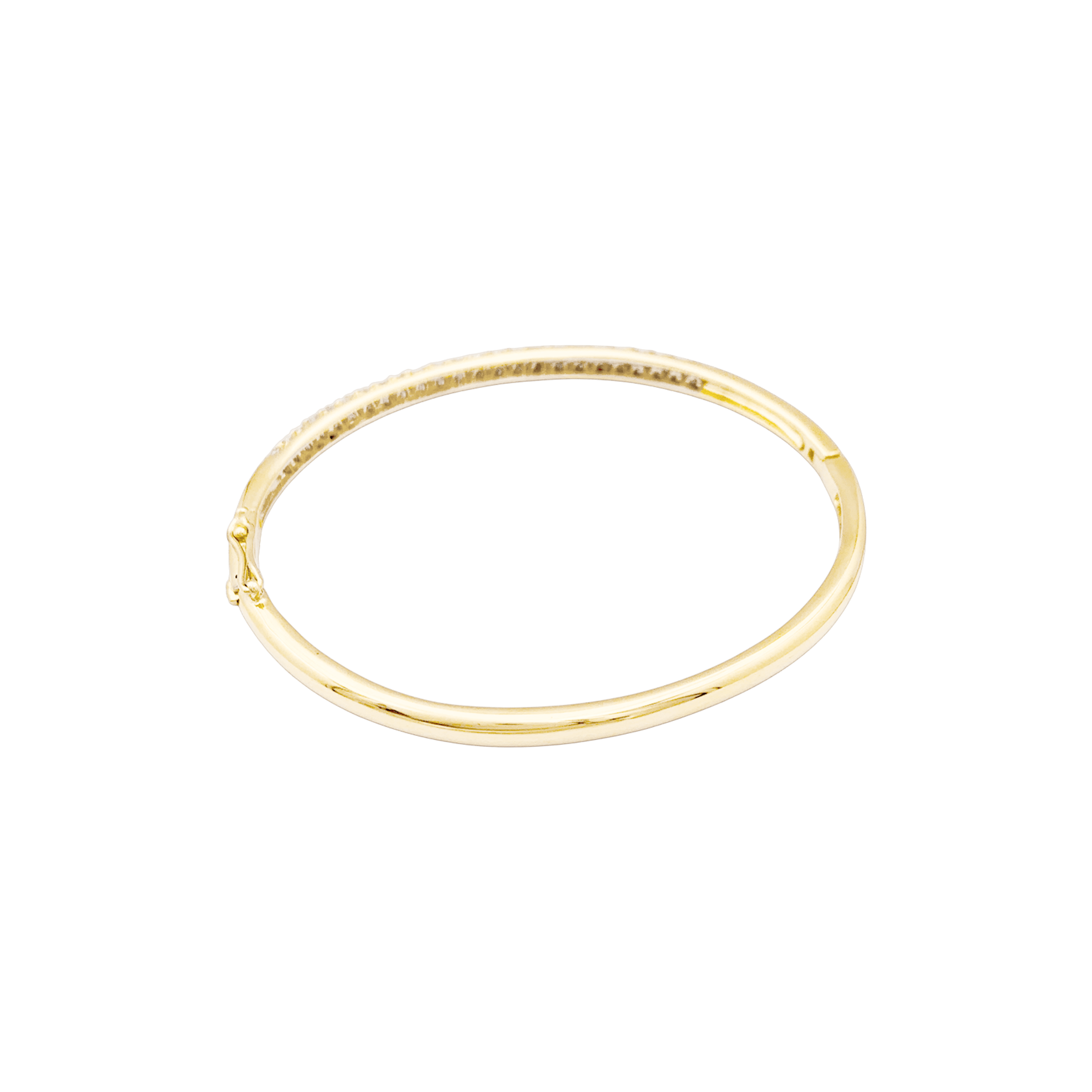 Bracelet jonc en or jaune et diamants.