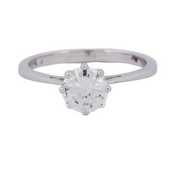 Bague Solitaire en or blanc et diamant