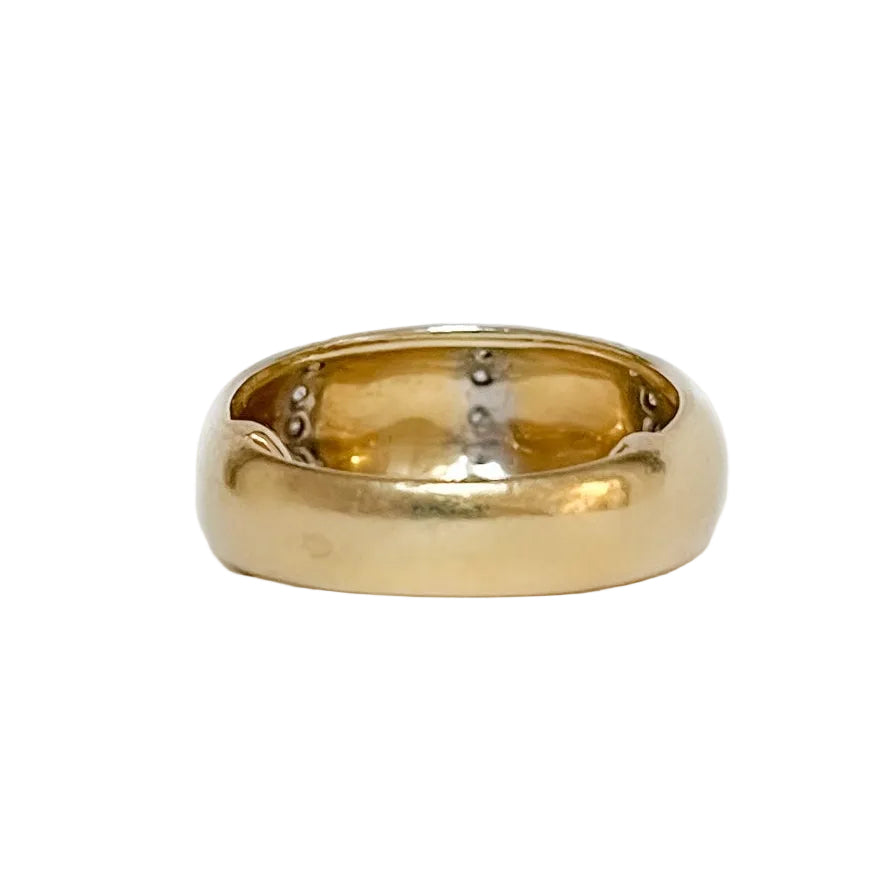 Bague Bandeau en or jaune et diamants