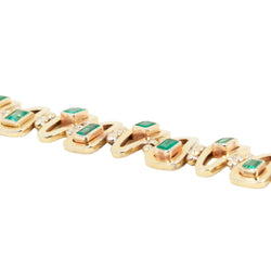 Bracelet Maille en or jaune et émeraudes