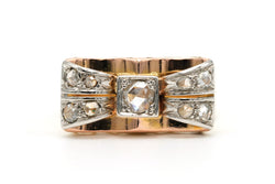Bague Tank en or blanc, or jaune et diamants