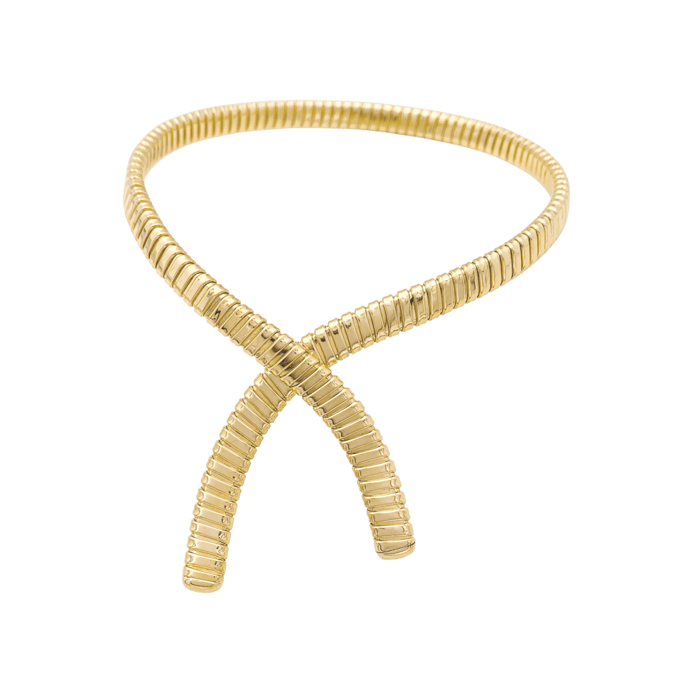Collier "Tubogas" croisé, or jaune.