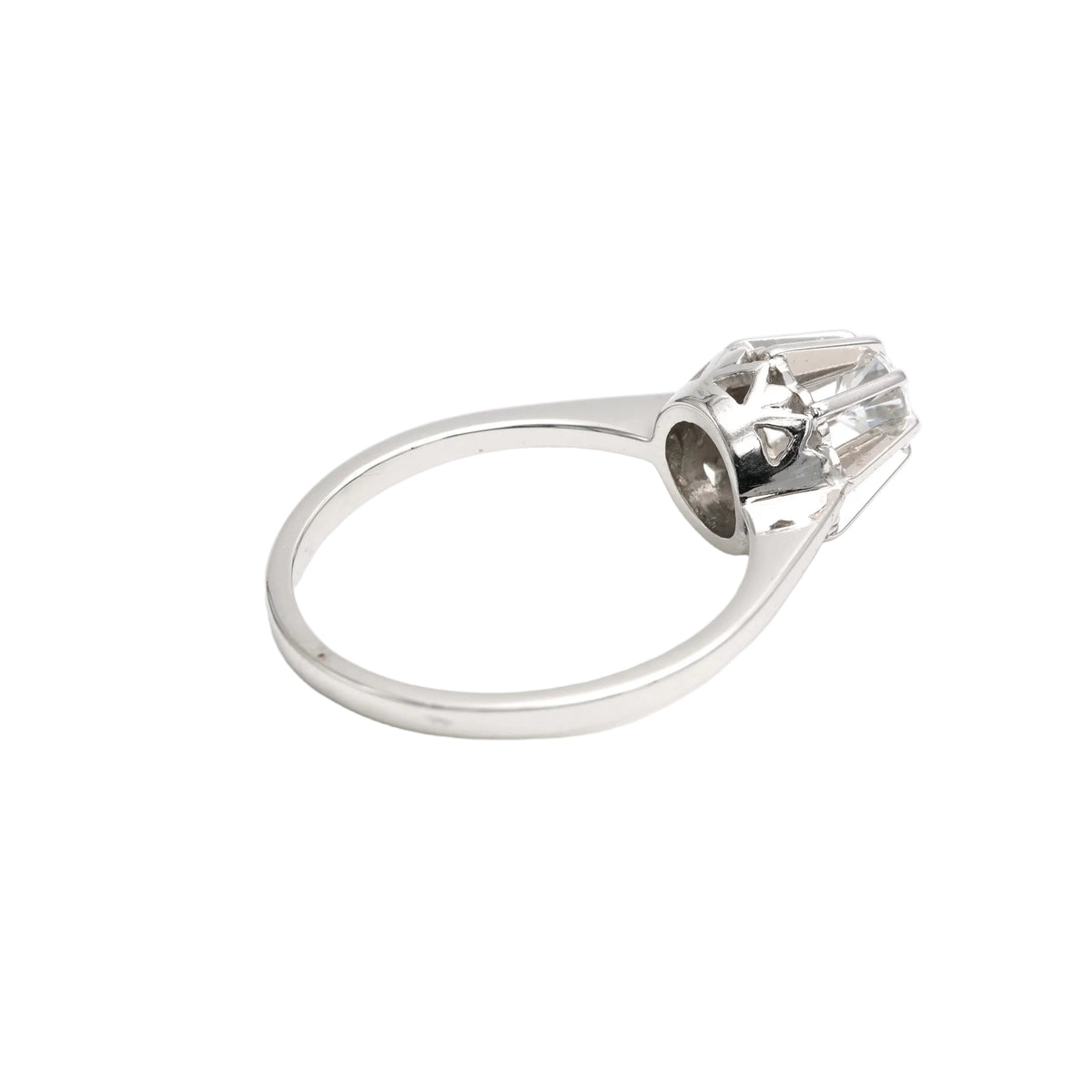 Bague Solitaire en or blanc et zirconium