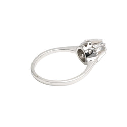 Bague Solitaire en or blanc et zirconium