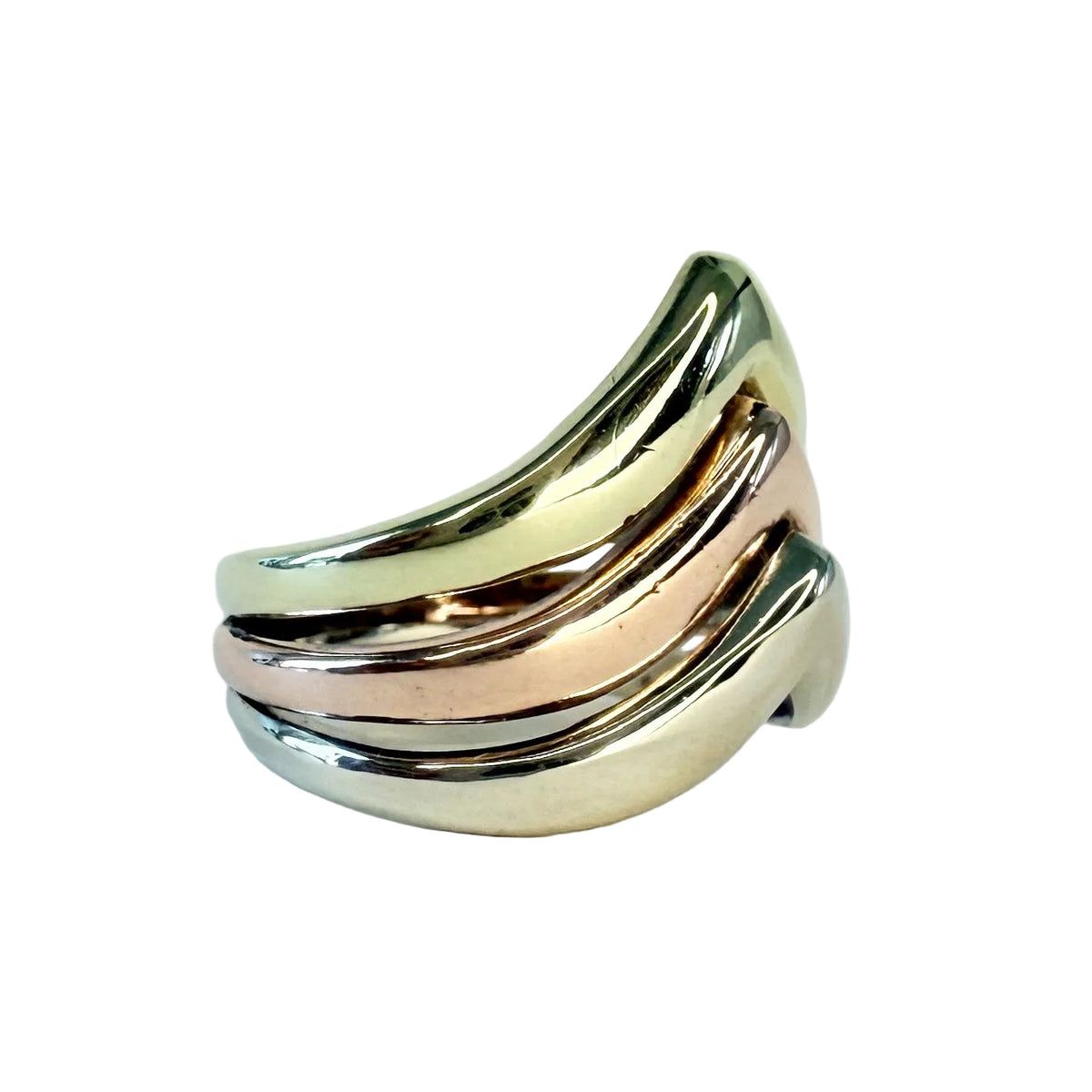 Bague Jonc en or blanc, or jaune et or rose