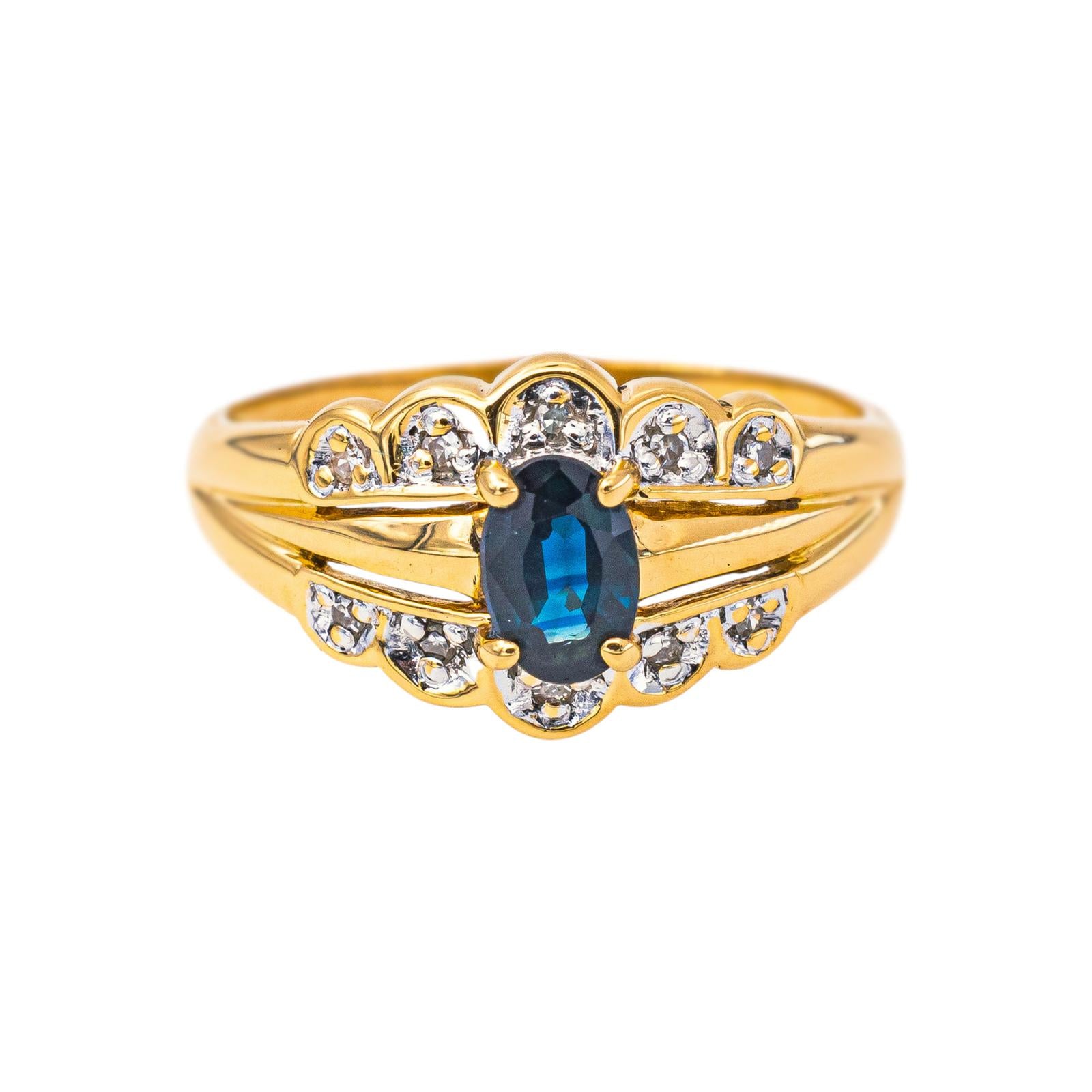 Bague Or jaune Saphir
